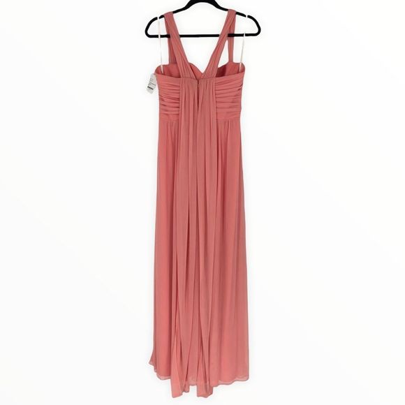 Jenny Yoo Full Length Convertible Chiffon Dress Gown Apricot size 14 NWT JY515 - Picture 11 of 16